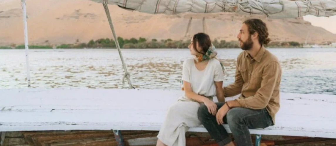 Luxury Dahabiya Nile Cruise sailing along the Nile River in Egypt